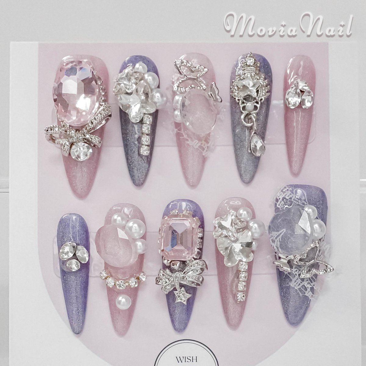 紫ピンク114S☆マグネット量産型ワンホン韓国サブカルゴテゴテネイル