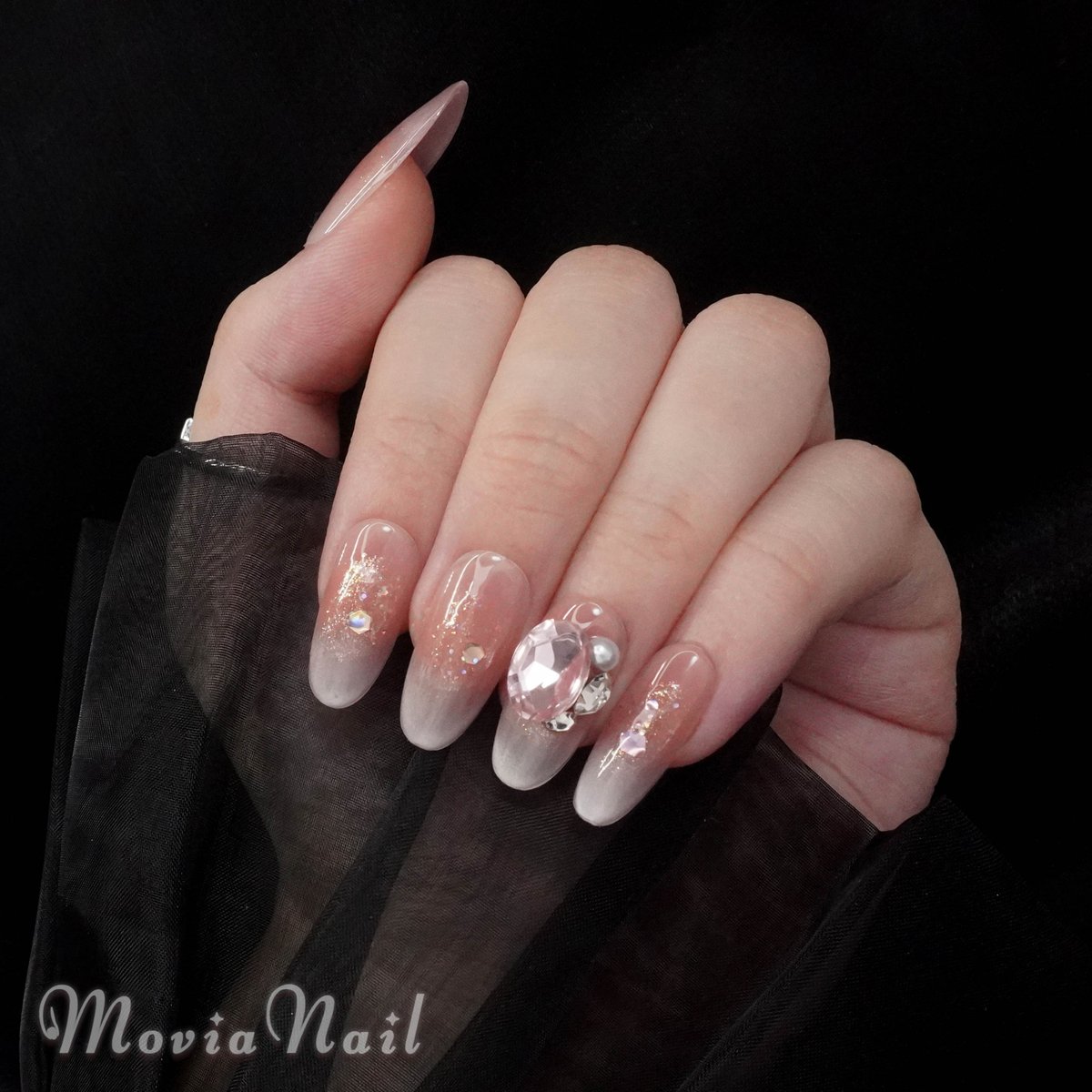 ネイルチップ‪‪❤︎‬ベージュ マグネット量産型地雷韓国ワンホンフレンチガーリー ピンク434S～439XS⋈マグネット韓国フレンチガーリーシンプル