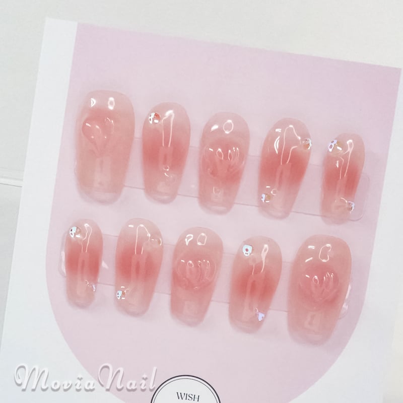 ピンク43XS♡44S♡韓国3D桃もも果物フルーツシンプルチークちゅるん夏