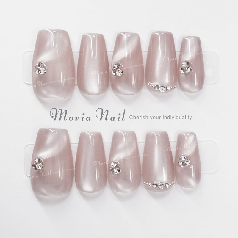 ネイルチップ‪‪❤︎‬ピンク マグネット 量産型地雷韓国ワンホンイニシャル推し ネイルチップ‪‪❤︎‬ピンク マグネット量産型地雷韓国ワンホン‬