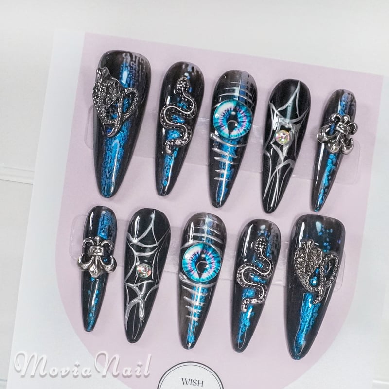 青126S☆地雷系y2kサブカル韓国バンギャルゴシックゴテゴテ痛ネイル