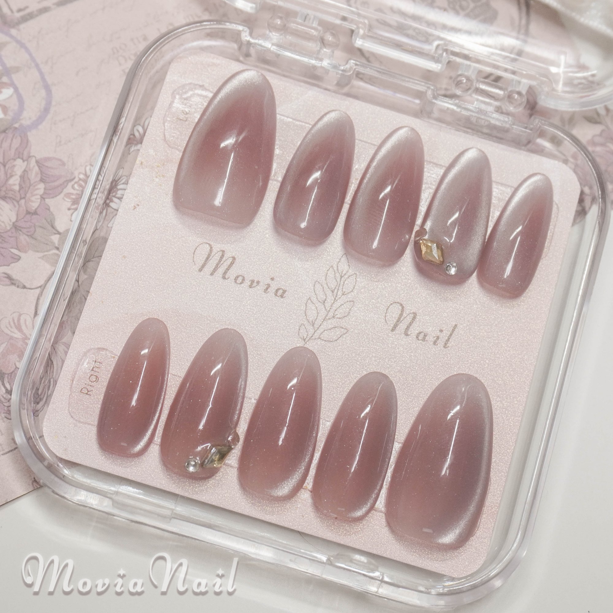 ネイルチップ‪‪⋈ワンホン韓国♡ピンクベージュ♡マグネットシンプル‬‬