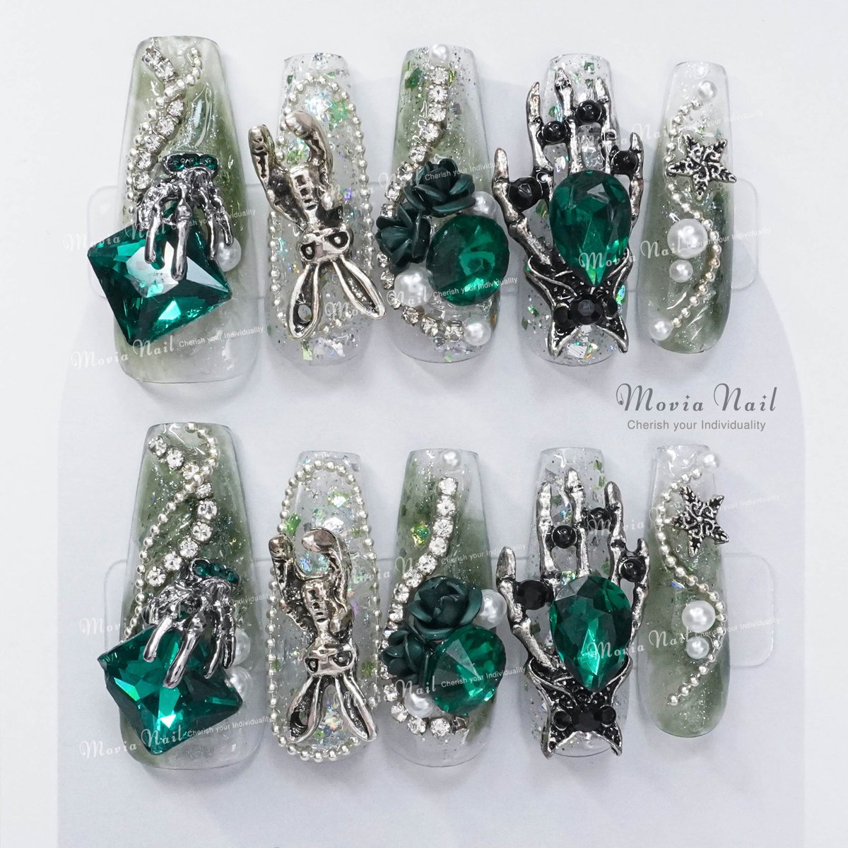 オーダーネイル 量産型 ガーリー y2kサブカル 姫かわ ハート ティアラ 羽 ピンク黒455S☆地雷系y2kゴデゴデサブカル姫ギャル量産型痛