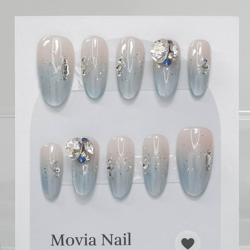 オーダーネイルチップ♡くすみグレー量産が地雷系フレンチガーリーサブカル