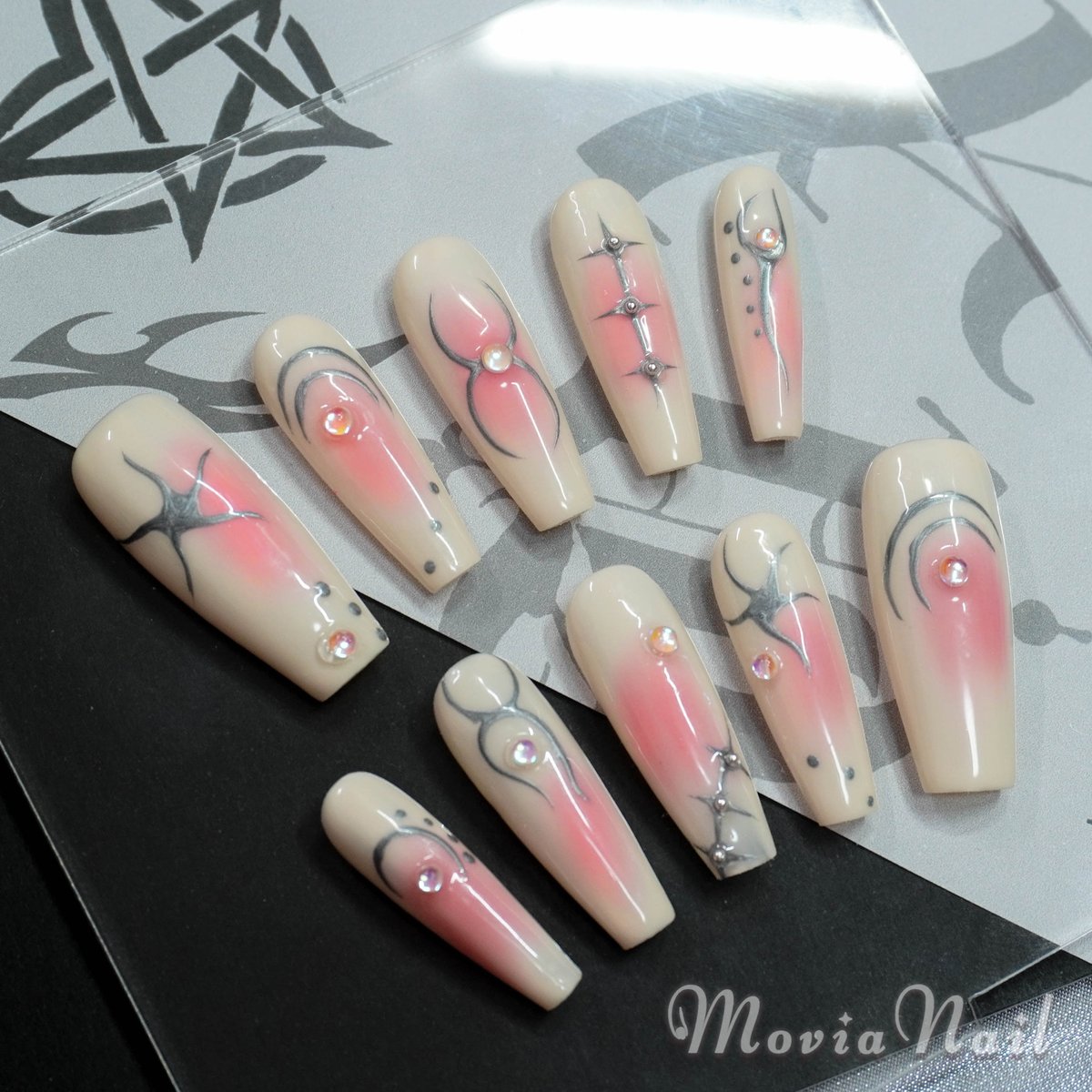 オーダー ネイルチップ量産型ガーリー推しネイル韓国チークネイルy2k