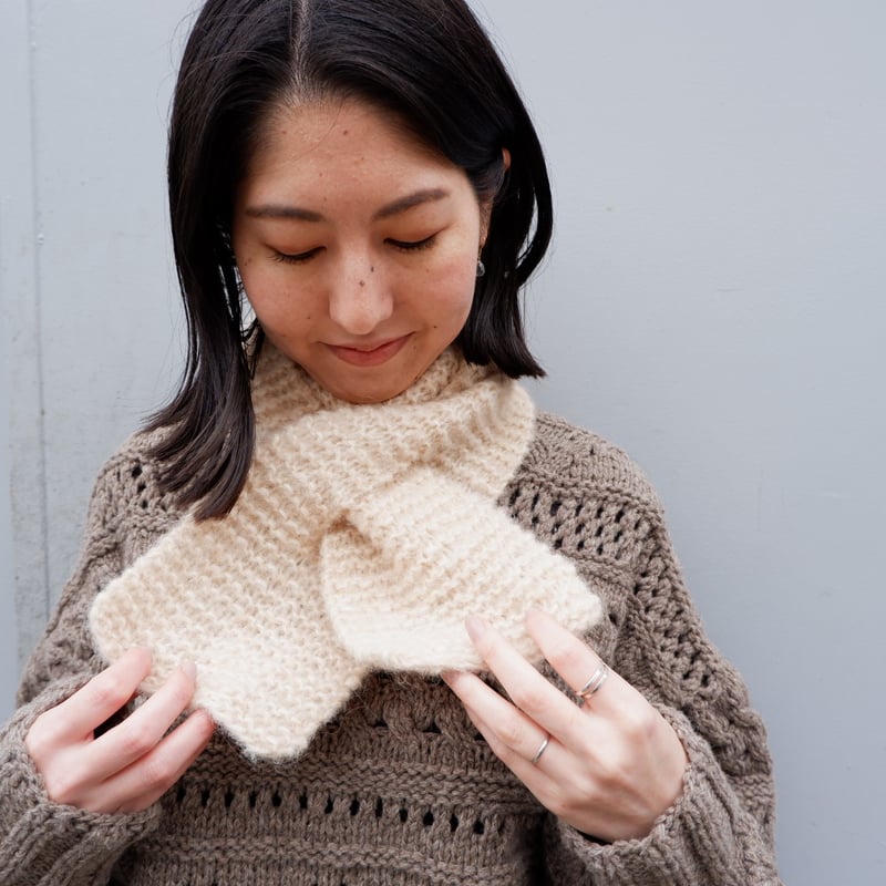 編み物キット】Isagerヤーンで編む穴あきミニマフラー/日本語文章