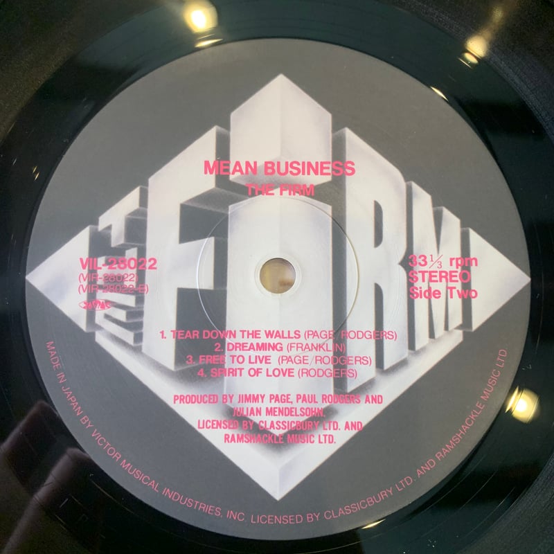 LP】The Firm / Mean Business | RECORD HOUSE WOO