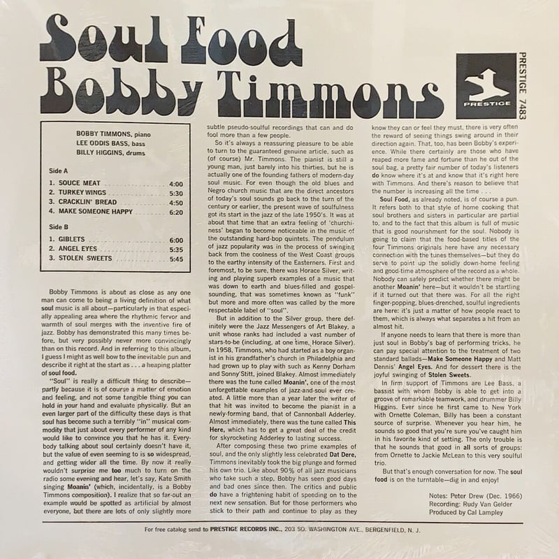 Soul Food Bobby Timmons 激レア盤 早い者勝ち Soul Food Bobby Timmons 激レア盤 早い者勝ち Soul Food Bobby