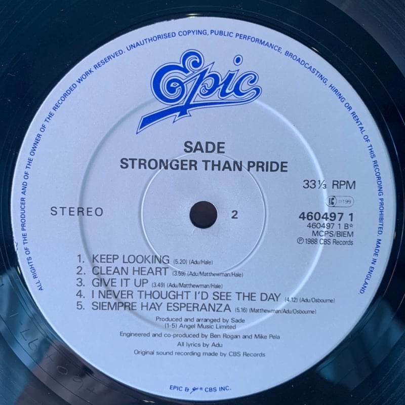 SADE / STRONGER THAN PRIDE | RECORD HOUSE WOODS