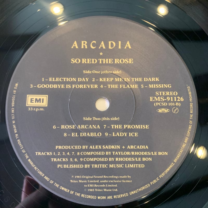 LP】Arcadia / So Red The Rose | RECORD HOUSE WO