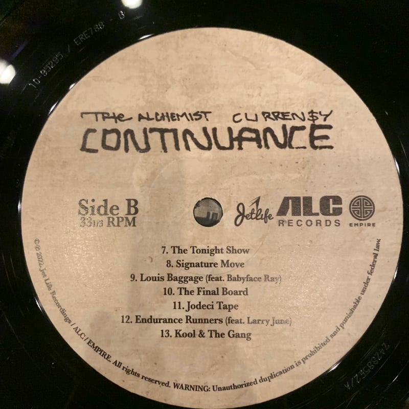 洋楽 Curren$y & The Alchemist - Continuance Continuance | Curren$y & The Alchemist