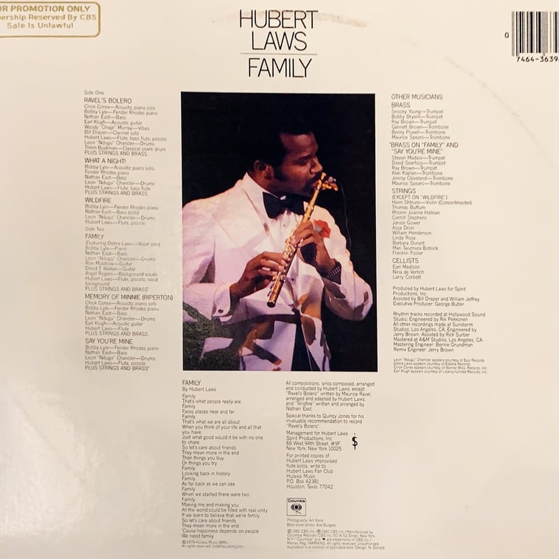 Hubert Laws　ヒューバート・ロウズ　Family Amazon.co.jp: Family: Music