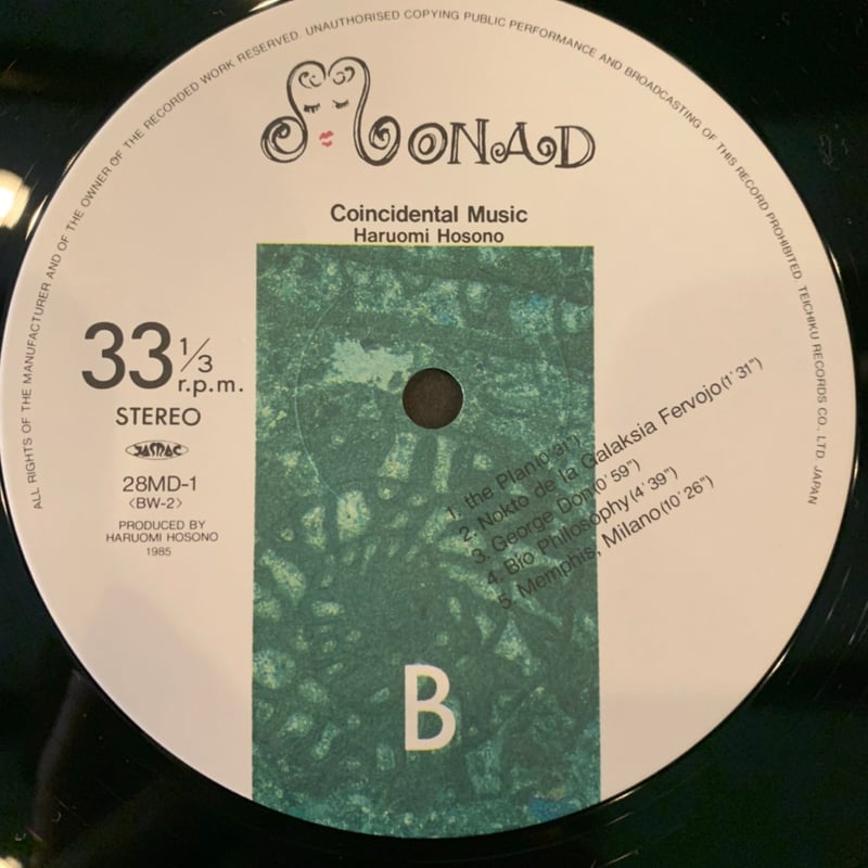細野晴臣 / Coincidental Music | RECORD HOUSE WOODSTOCK