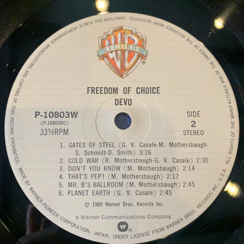 LP】DEVO / Freedom Of Choice | RECORD HOUSE WOO