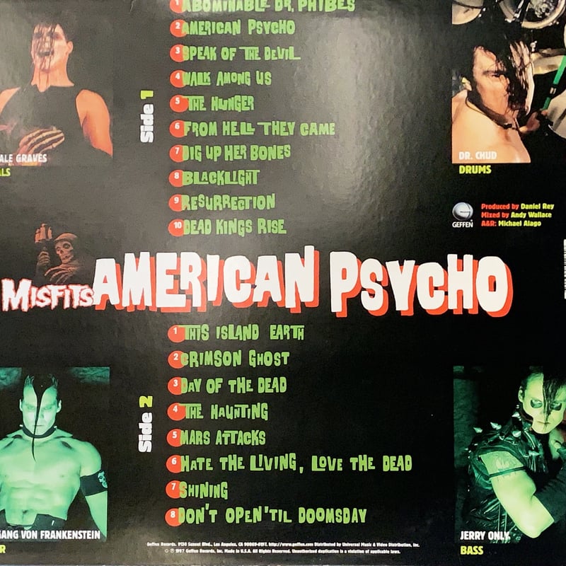 MISFITS ミスフィッツ American Psycho 1997年　LP Misfits / American Psycho 1997 US Original 180g LP Vinyl Geffen
