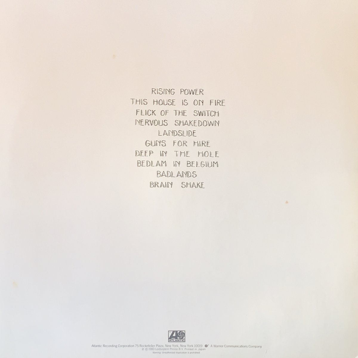 AC/DC Flick of the Switch サイン入り AC/DC Flick of the Switch サイン入り