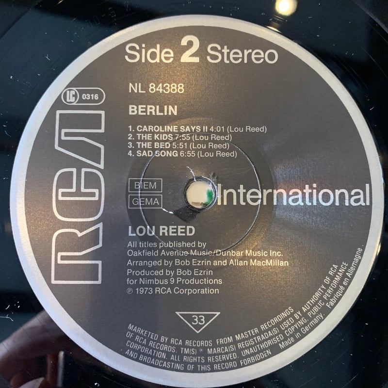LOU REED / Berlin | RECORD HOUSE WOODSTOCK