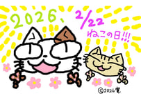 目が大きい猫の、２０２６、２／２２猫の日