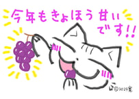 目が大きい猫の、今年も巨峰が甘いです