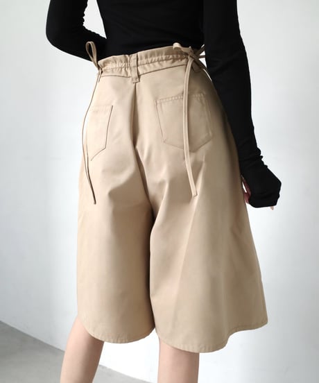 バックリボンキュロットパンツ【ベージュ】
