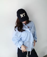 エフォートレススリットシャツ【ブルー】