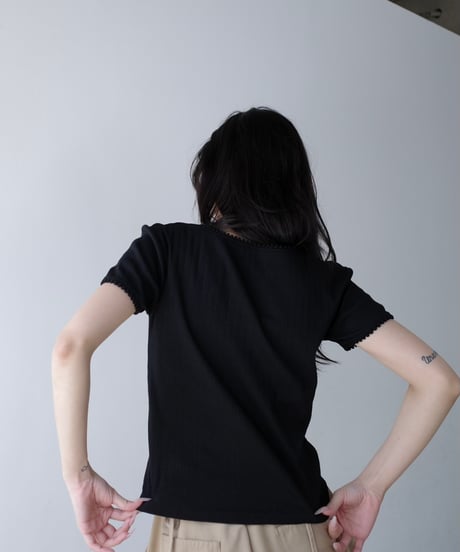アイレットシェルボタントップス【ブラック】