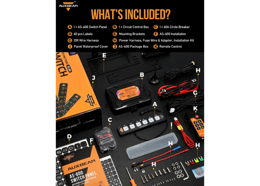 AUXBEAM 【接続機数4】AS-600 ストロボ付き スマホ操作 スイッチパネル