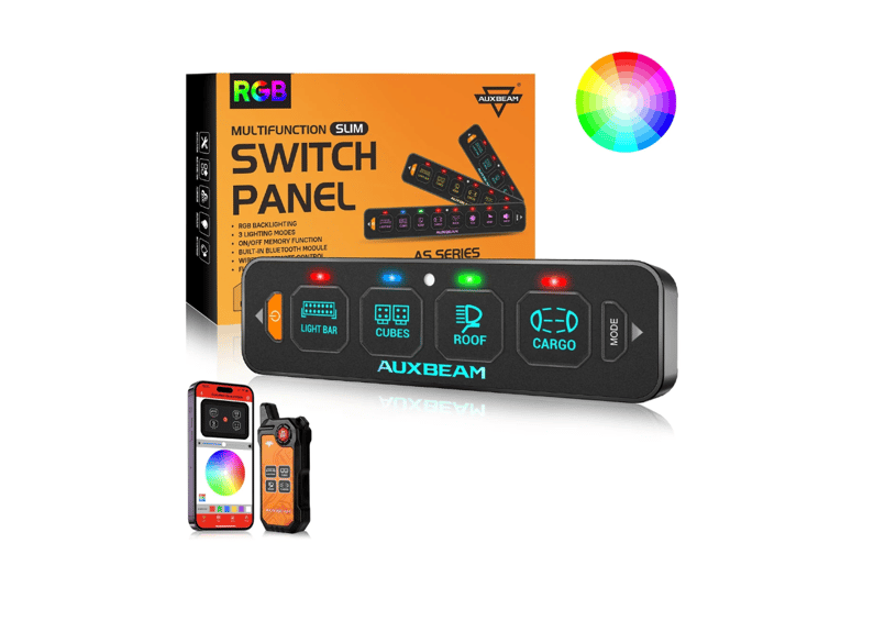 AUXBEAM 【接続機数4】AS-400 ストロボ付き スマホ操作 スイッチパネル