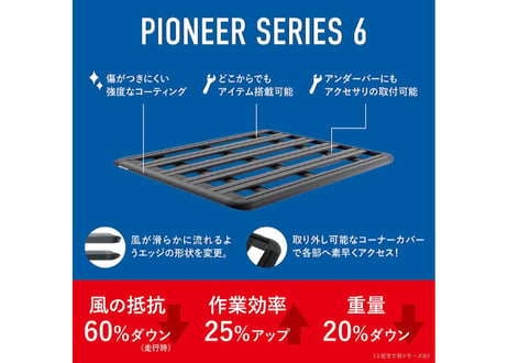 【プラド150】　RHINO-RACK ライノラック PIONEER 6 PLATFORM (2100mm x 1240mm) WITH BACKBONE プラド 150系 取り付けキット