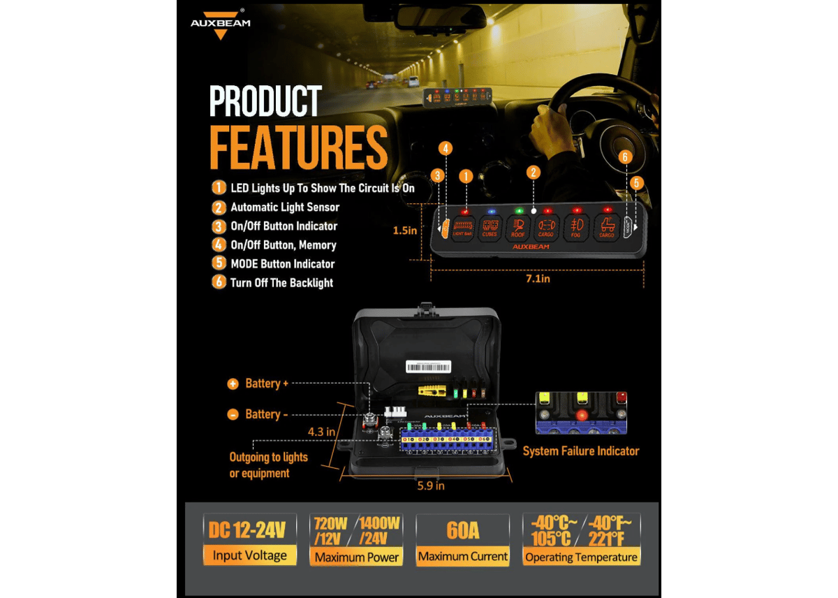 AUXBEAM 【接続機数4】AS-40 スリムモデル ストロボ付き スイッチ