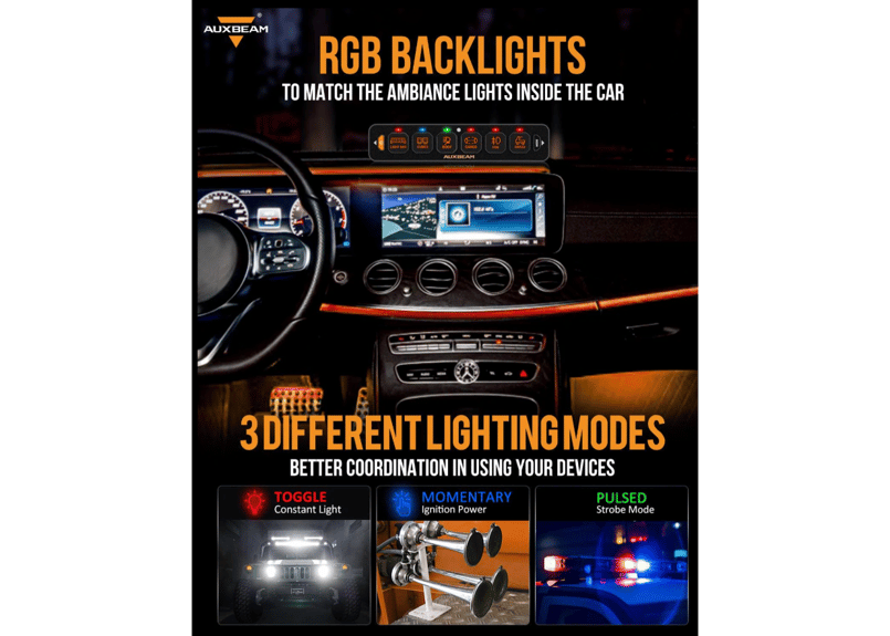 AUXBEAM 【接続機数4】AS-40 スリムモデル ストロボ付き スイッチ