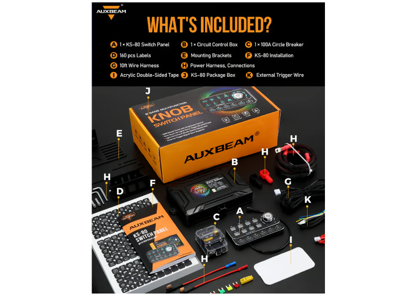 AUXBEAM 【接続機数8】KS-80 調光付き スイッチパネル | CROSS MEMBER