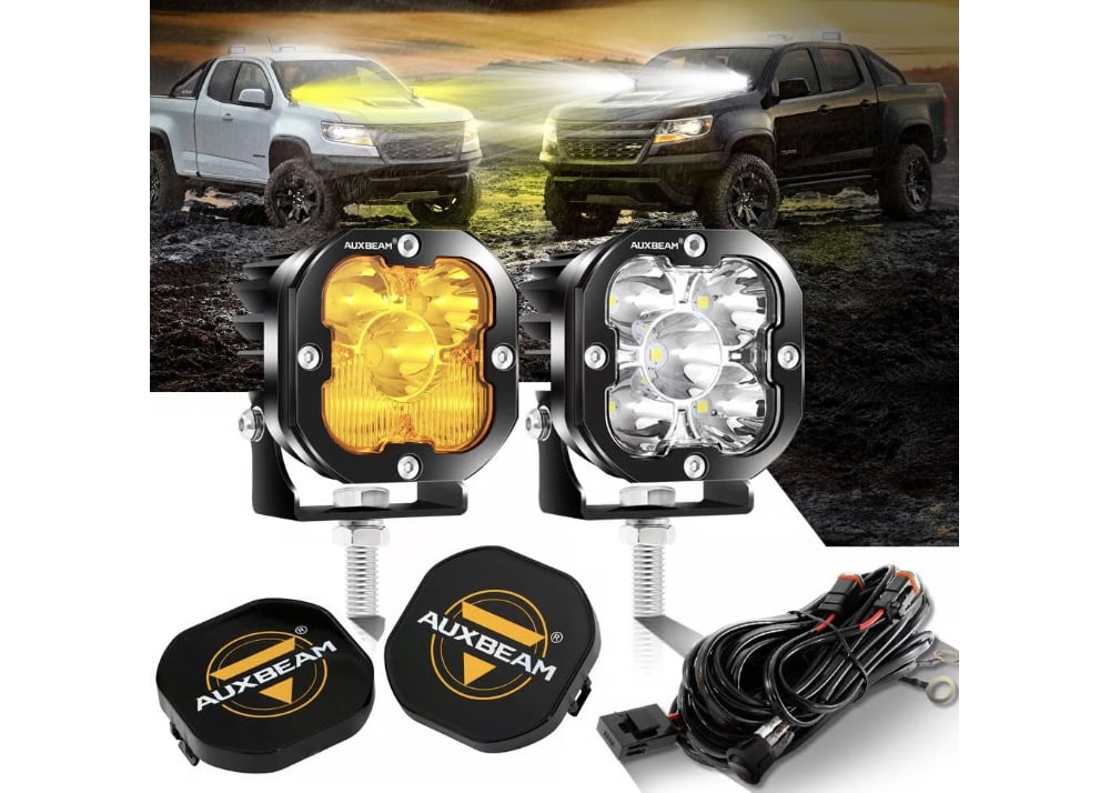 3インチ】ホワイトxイエロー 2way ワークライト | CROSS MEMBER