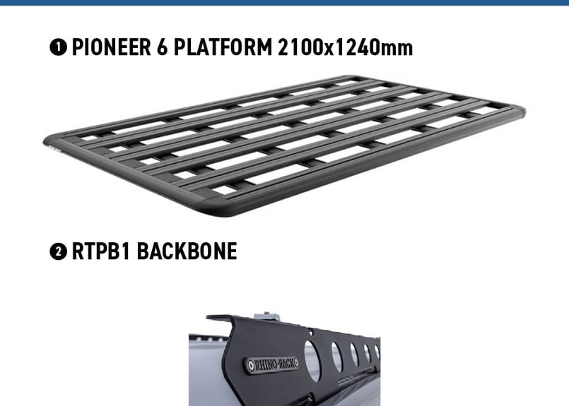 ライアページ LC250】RHINO-RACK ライノラック PIONEER6 (2100mm x 124
