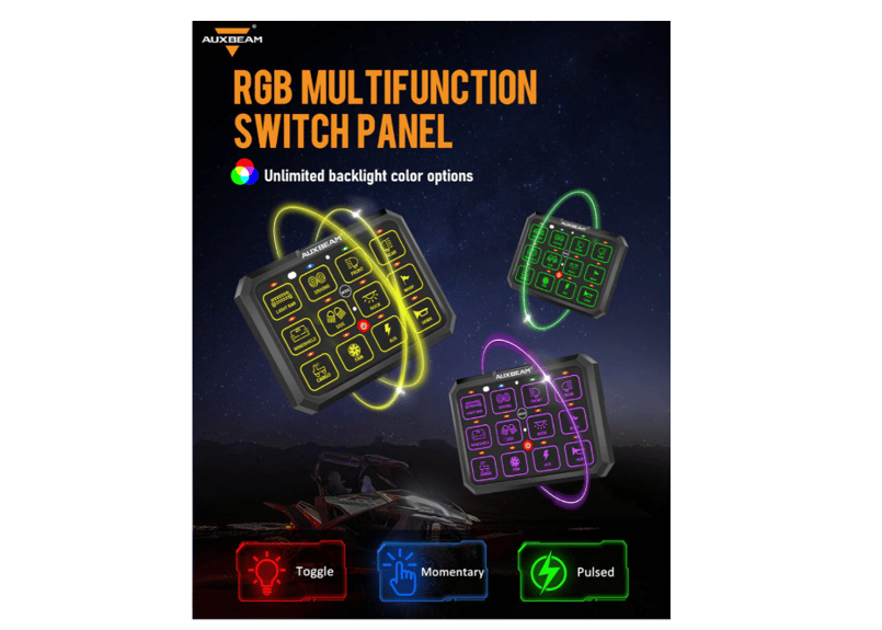 AUXBEAM スイッチパネル　自動調光機能　タッチコントロールパネル　プラド Amazon.co.jp: Auxbeam 8ギャングスイッチパネル BA80 自動調光