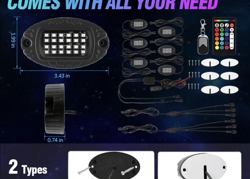 AUXBEAM】RGBWロックライト フルカラー 延長ケーブル付き | CROSS MEMBER