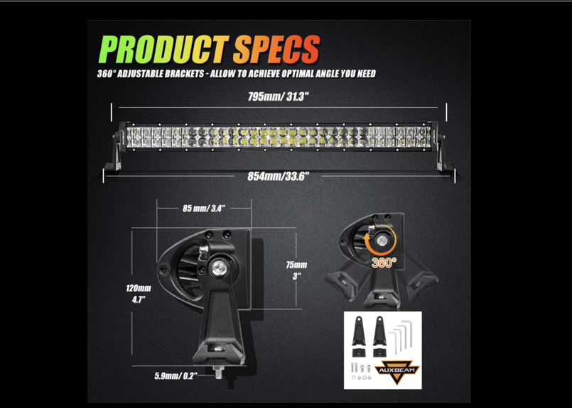 ライトバーご予約品 Amazon.co.jp: Auxbeam 42インチカーブLEDライトバー、240W 6