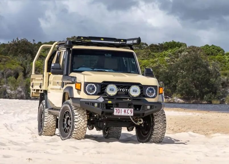 LC70再再販モデル】TJM venturer bull bar black steel （