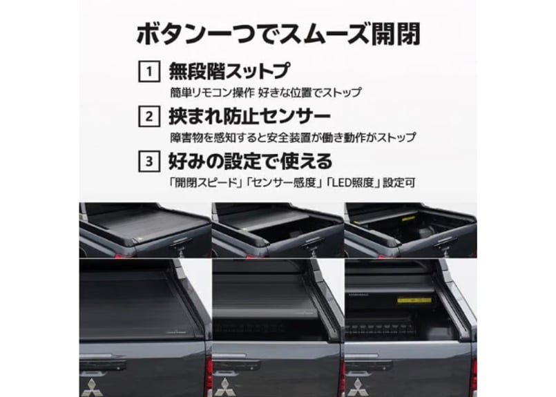 新型トライトン GSR専用設計 電動シャッター トノカバー | CROSS MEMBER