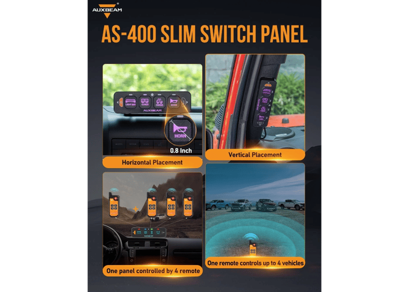 AUXBEAM 【接続機数4】AS-400 ストロボ付き スマホ操作 スイッチパネル