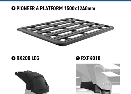 【新型トライトン】　GSR用　ライノラック　ルーフラックキット　1500mm x 1240mm