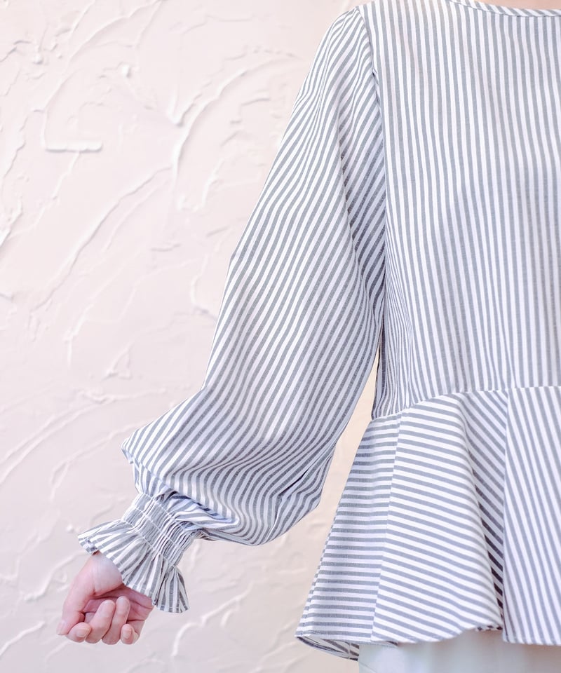 2023FW新作！ALDRIDGE・jeune・裾フレア切り替えベスト付きブラウス