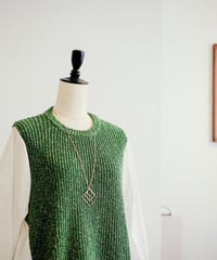 ALDRIDGE・ jeune 綿ニット×布帛のバルーンスリーブプルオーバー