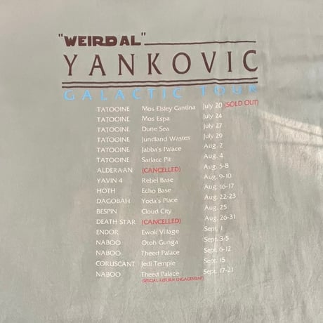WEIRD AL YANKOVIK STAR WARS episode 1 parody T-shirt