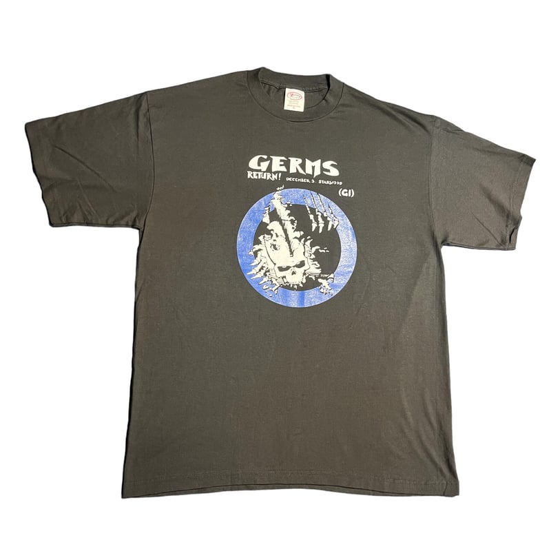 00s GERMS Tシャツ ビンテージ2000's?○GERMS GIスカルプリントTシャツ黒250619j7-m