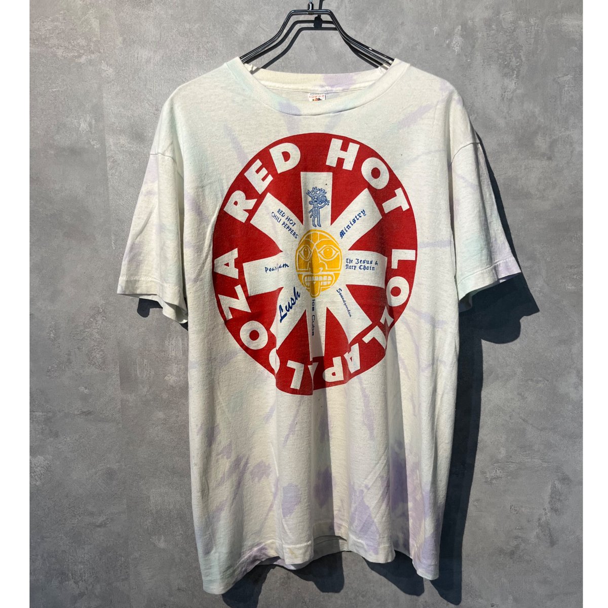 LOLLAPALOOZAフェスティバル タイダイ 両面プリントTシャツ レッチリ