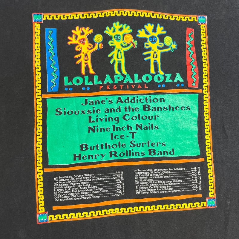 Jane's Addiction LOLLAPALOOZA 1991 T-shirt boo