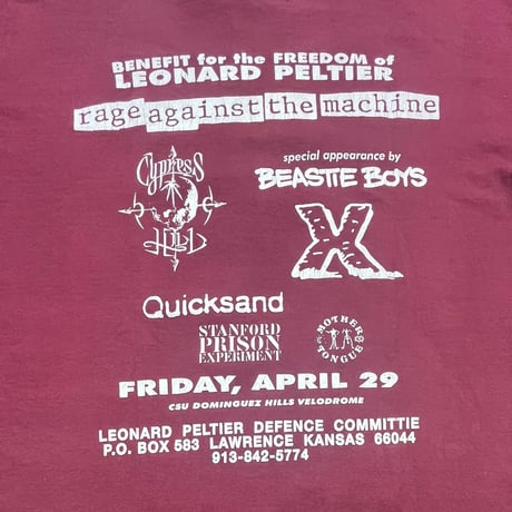 rage against the machine BENEFIT FOR LEONALD PELTIER FREE PELTIER