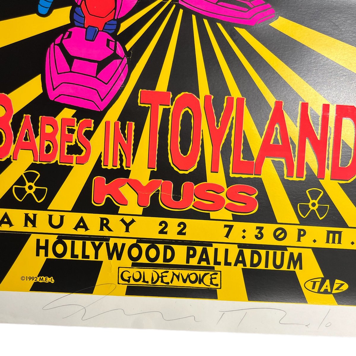 FAITH NO MORE 1992 TAZ POSTER HOLLYWOOD PALLADI