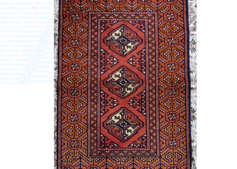 トライバルラグ ネイビー×ベージュ147x88cm